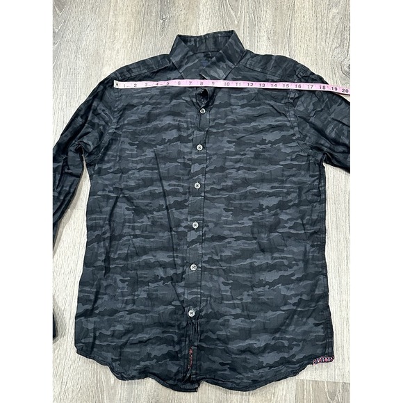Robert Graham Shirt Men's Medium Black Camouflage Modern Americana Classic Shirt - Picture 7 of 13